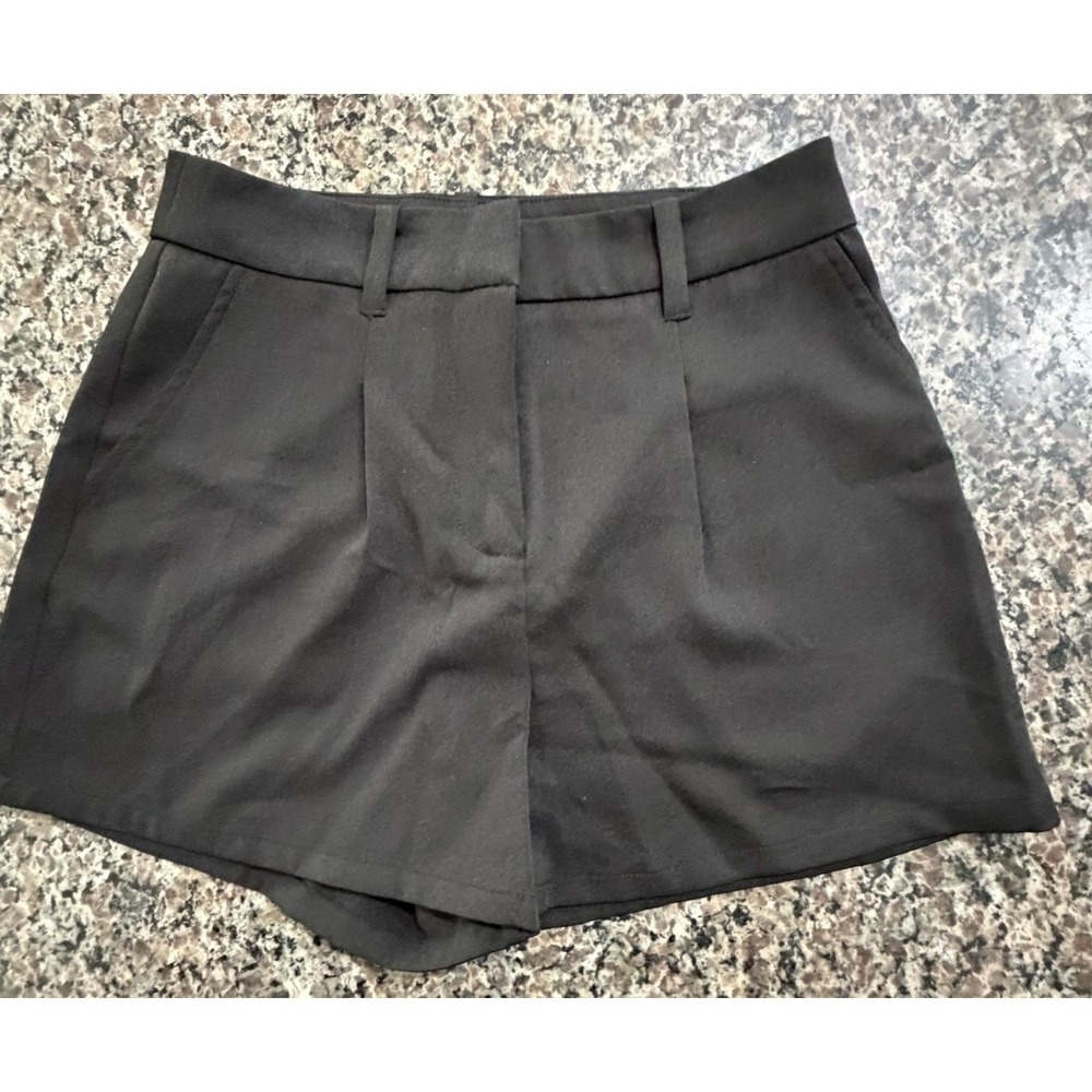 Joe Benbasset Womens Black Tailored Pleated Dress Shorts Sz 3 High Waist Stretch